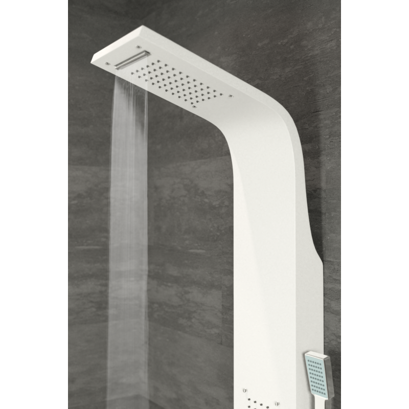Bologna WHITE sprchový panel, nehrdzavejúca oceľ