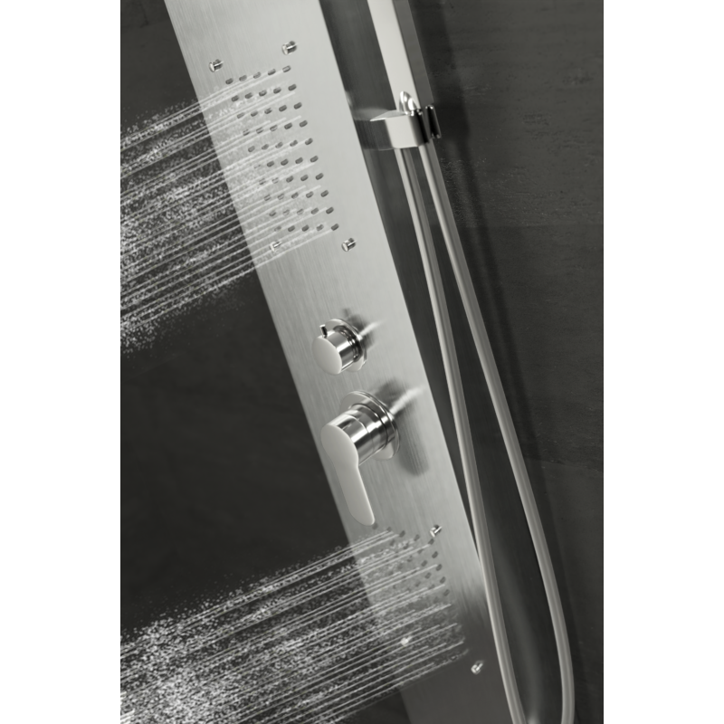 Merin Silver Sprchový panel, z nehrdzavejúcej ocele