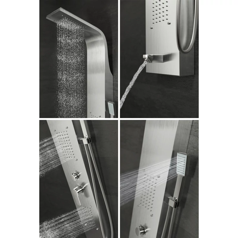 Merin Silver Sprchový panel, z nehrdzavejúcej ocele