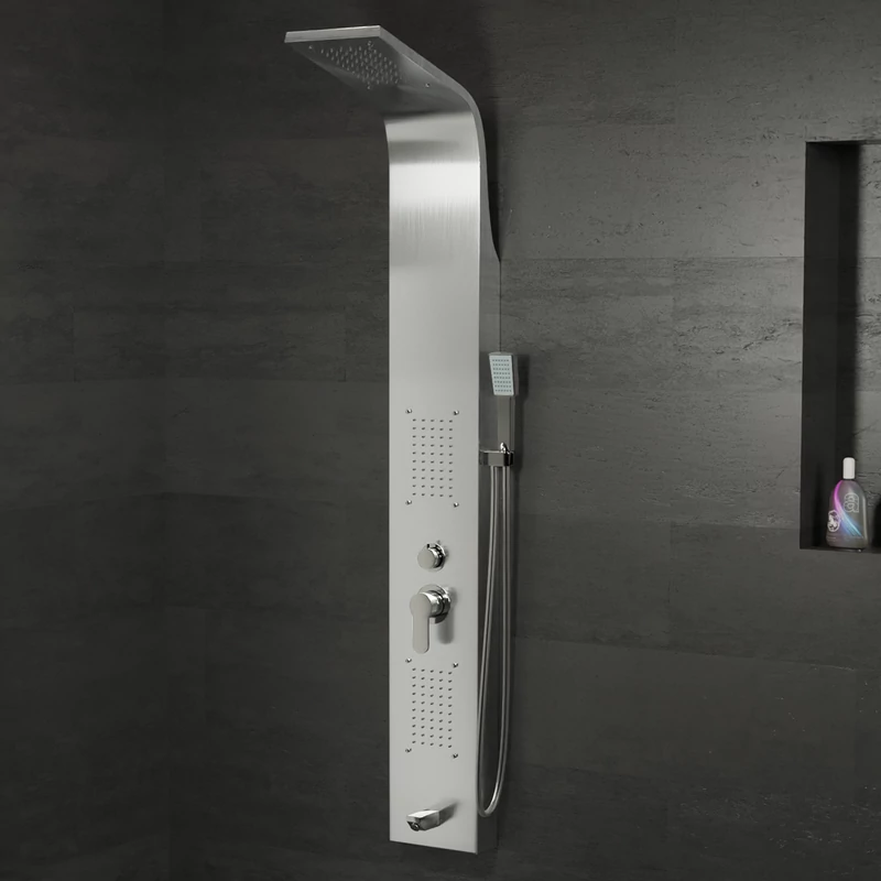 Merin Silver panel prysznicowy, stal nierdzewna