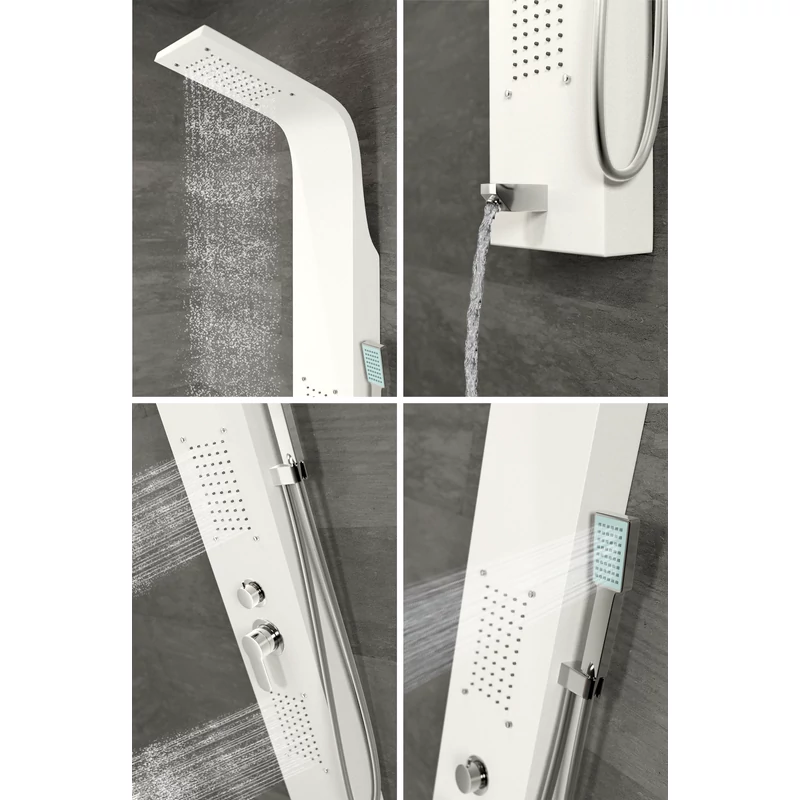 Merin WHITE sprchový panel, nehrdzavejúca oceľ