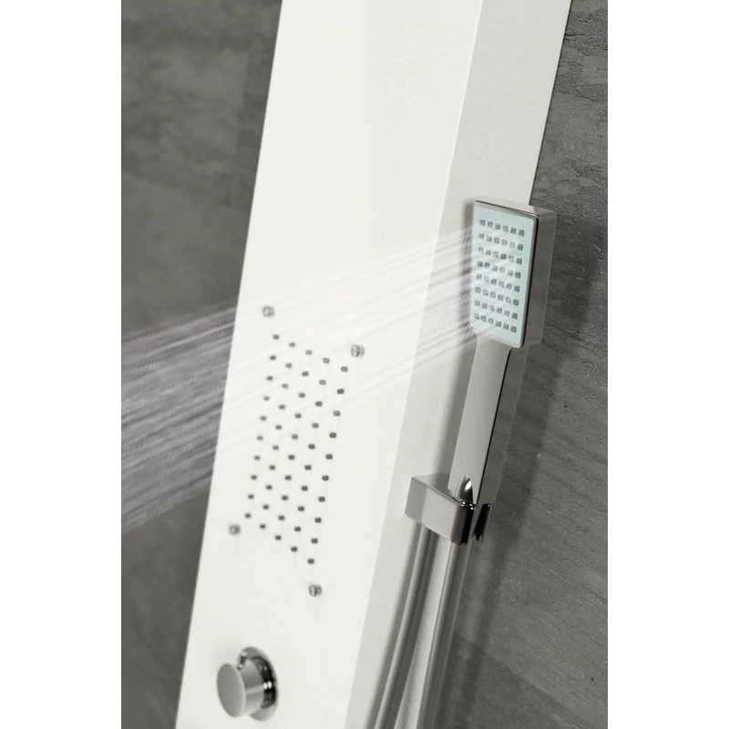 Verona White termostatický sprchový panel, nehrdzavejúca oceľ, LED