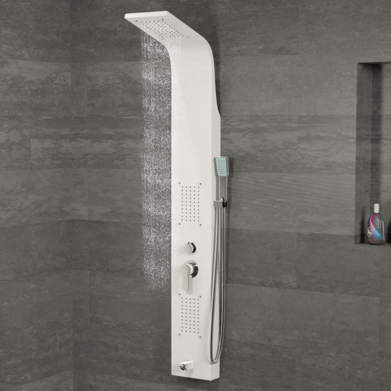 Merin WHITE sprchový panel, nehrdzavejúca oceľ