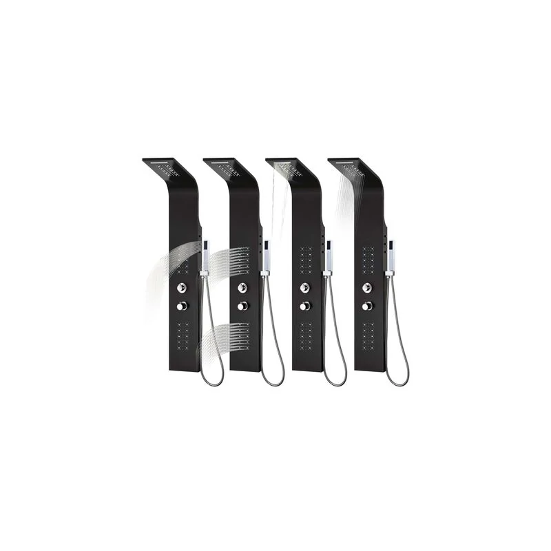 Verona Black termostatický sprchový panel, nehrdzavejúca oceľ, LED