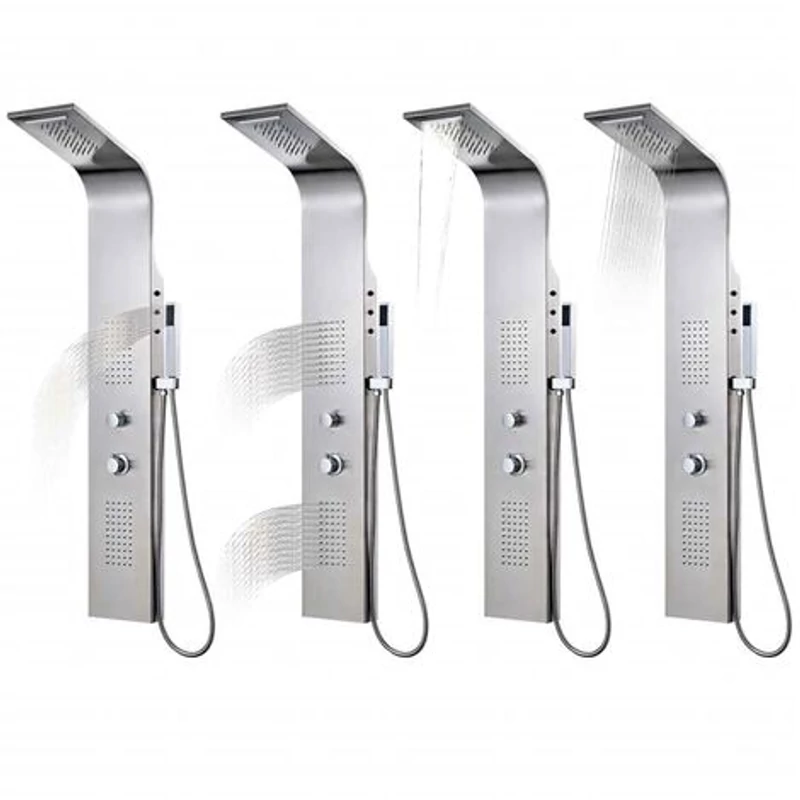 Verona Silver termostatický sprchový panel, nehrdzavejúca oceľ, LED